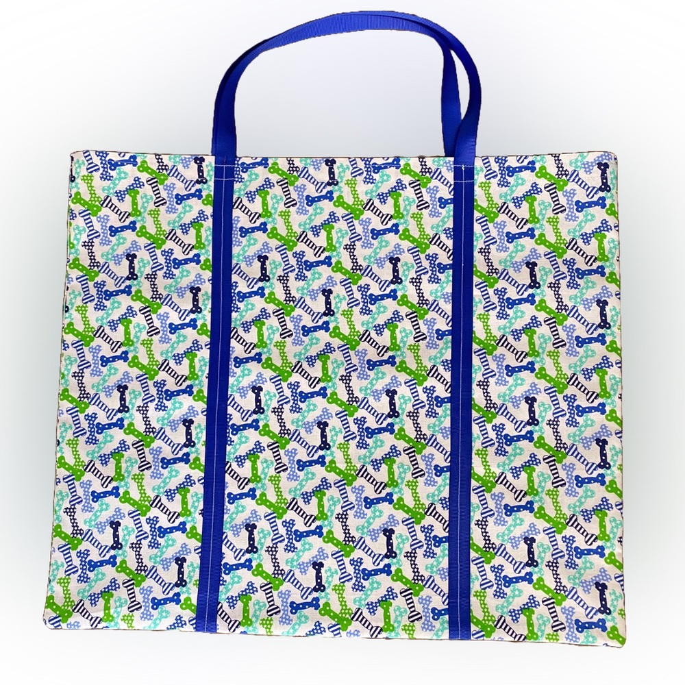 Handmade Dog Bone Colorful Patterned Tote Bag